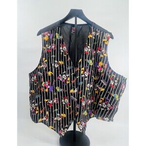 VINTAGE DISNEY MICKEY MOUSE BUTTON FRONT VEST LAND'N SEA SZ PLUS 14W XL *read*